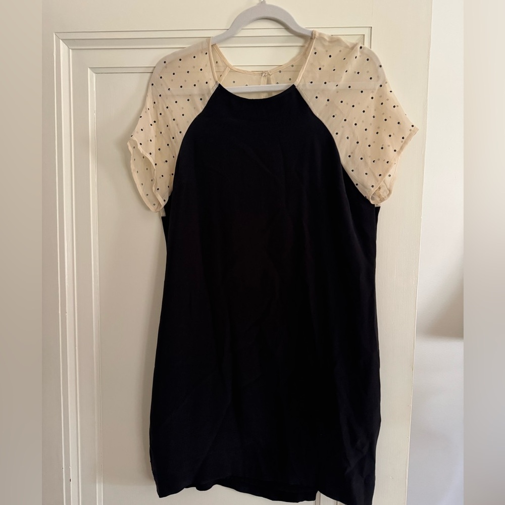 Black dress with sheer cream shoulders